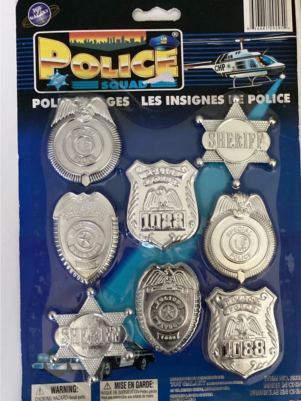 Toy Vintage Police & Sheriff Badge Set - plastic Play Badges